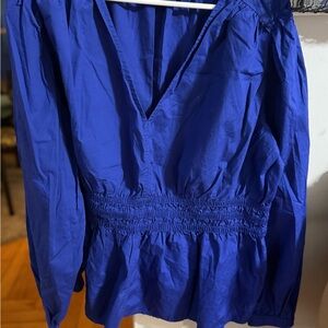 GAP Royal Blue V-Neck Blouse